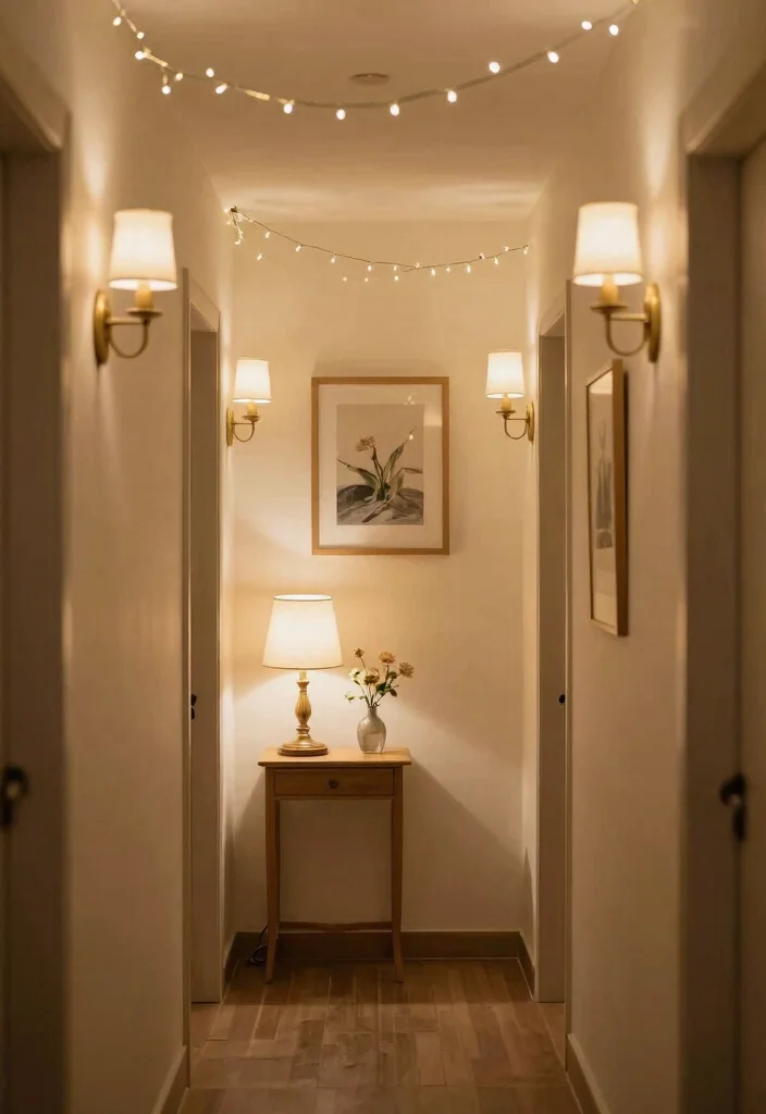 12 Hallway Decorating Ideas with Personal Touch and Calm 3. Soft Lighting Options 0