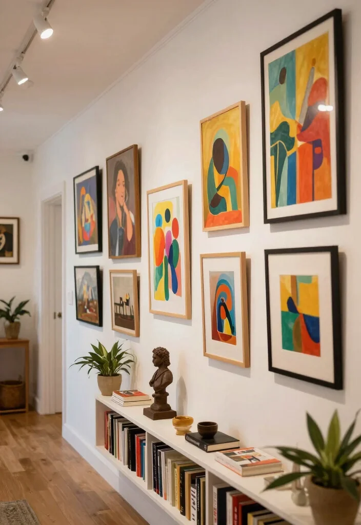 12 Hallway Decorating Ideas with Personal Touch and Calm 6. Personal Artwork and Crafts 0