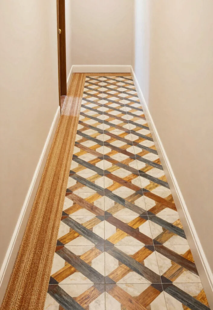 12 Hallway Decorating Ideas with Personal Touch and Calm 9. Unique Flooring Choices 0