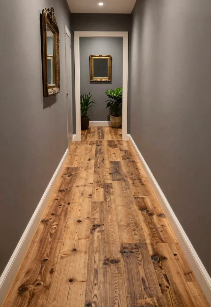 12 Hallway Flooring Ideas That Feel Durable and Stylish 1. Reclaimed Wood Charm 0