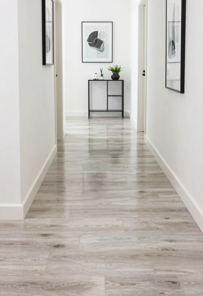12 Hallway Flooring Ideas That Feel Durable and Stylish 12. Stylish Stone Look Laminate 0