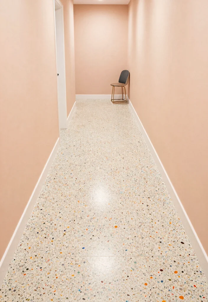 12 Hallway Flooring Ideas That Feel Durable and Stylish 9. Eye Catching Terrazzo Alternatives 0