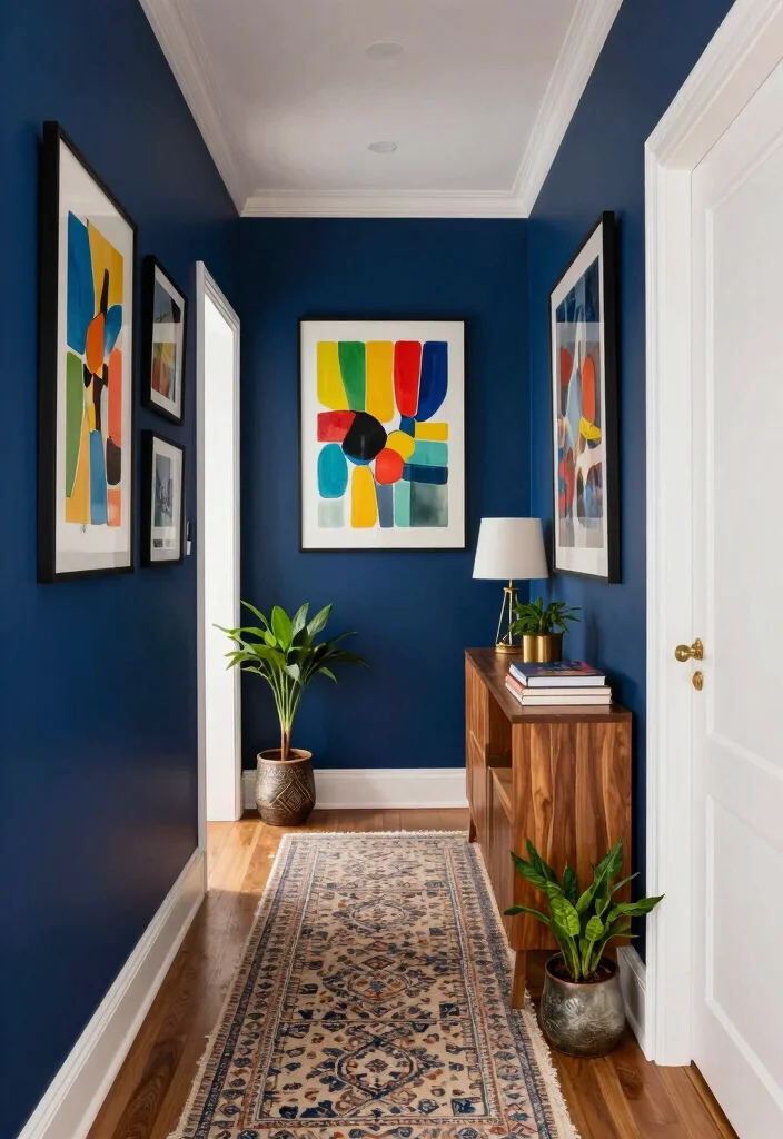 12 Hallway Ideas That Make Narrow Spaces Feel Thoughtful 1. Play with Bold Colors 0