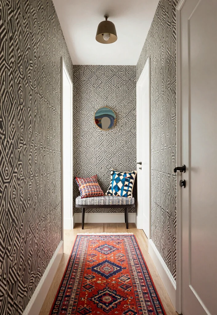 12 Hallway Ideas That Make Narrow Spaces Feel Thoughtful 12. Play with Patterns 0