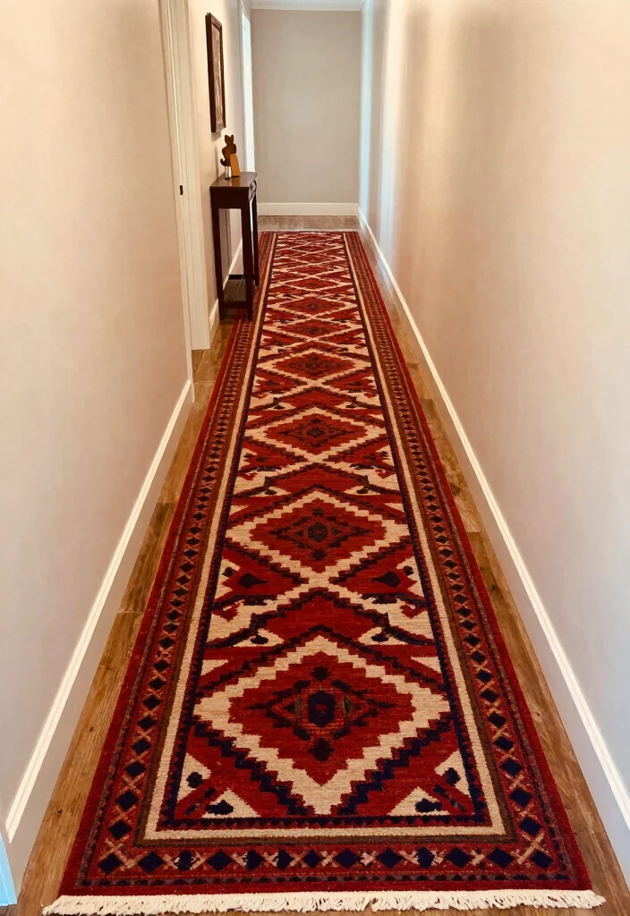 12 Hallway Ideas That Make Narrow Spaces Feel Thoughtful 9. Create Definition with Rugs 0