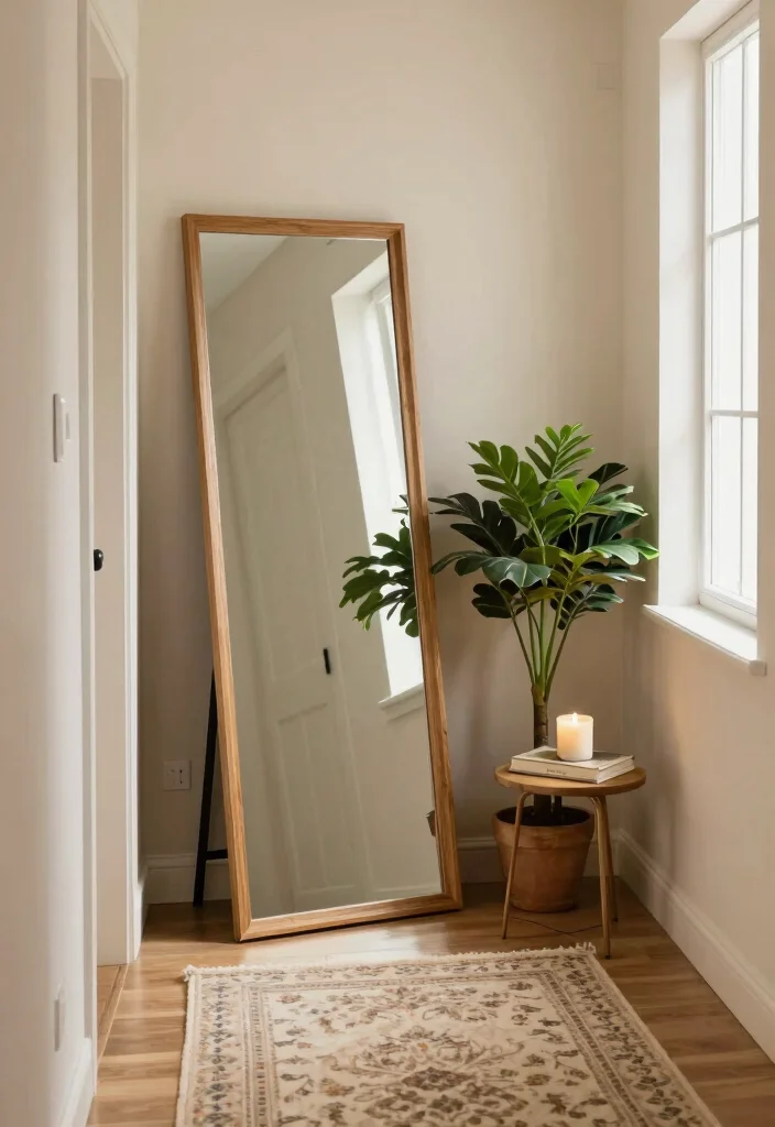 12 Hallway Mirror Ideas to Add Light and Depth 3. Leaning Mirrors 0