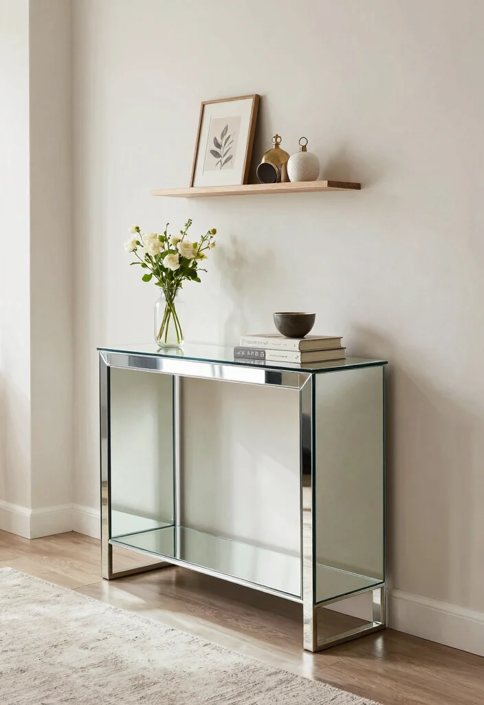 12 Hallway Mirror Ideas to Add Light and Depth 4. Mirrored Furniture 0