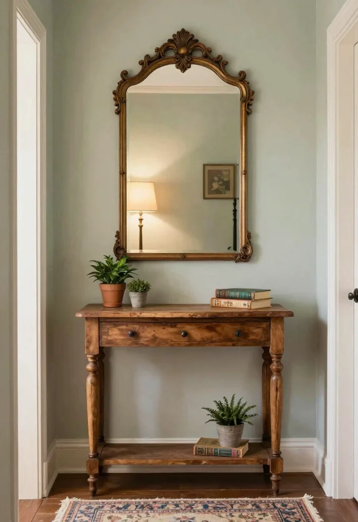 12 Hallway Mirror Ideas to Add Light and Depth 5. Vintage Mirrors 0