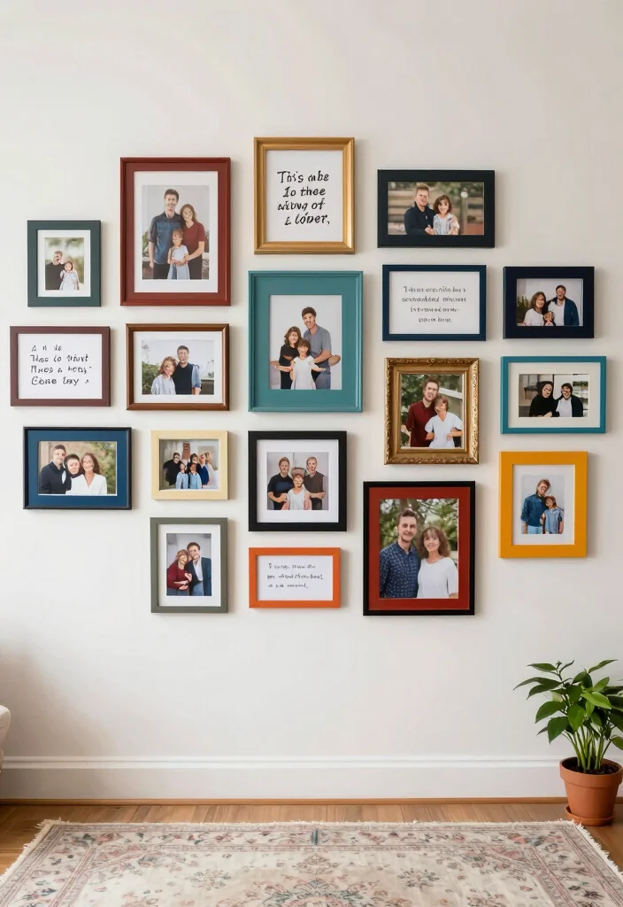12 Hallway Photo Wall Ideas for Memories and Personality 1. Gallery Wall with Mismatched Frames 0