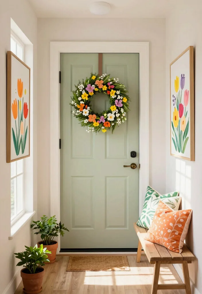 12 Hallway Wall Ideas for Art Mirrors and Storage 10. Seasonal Decor Swaps 0