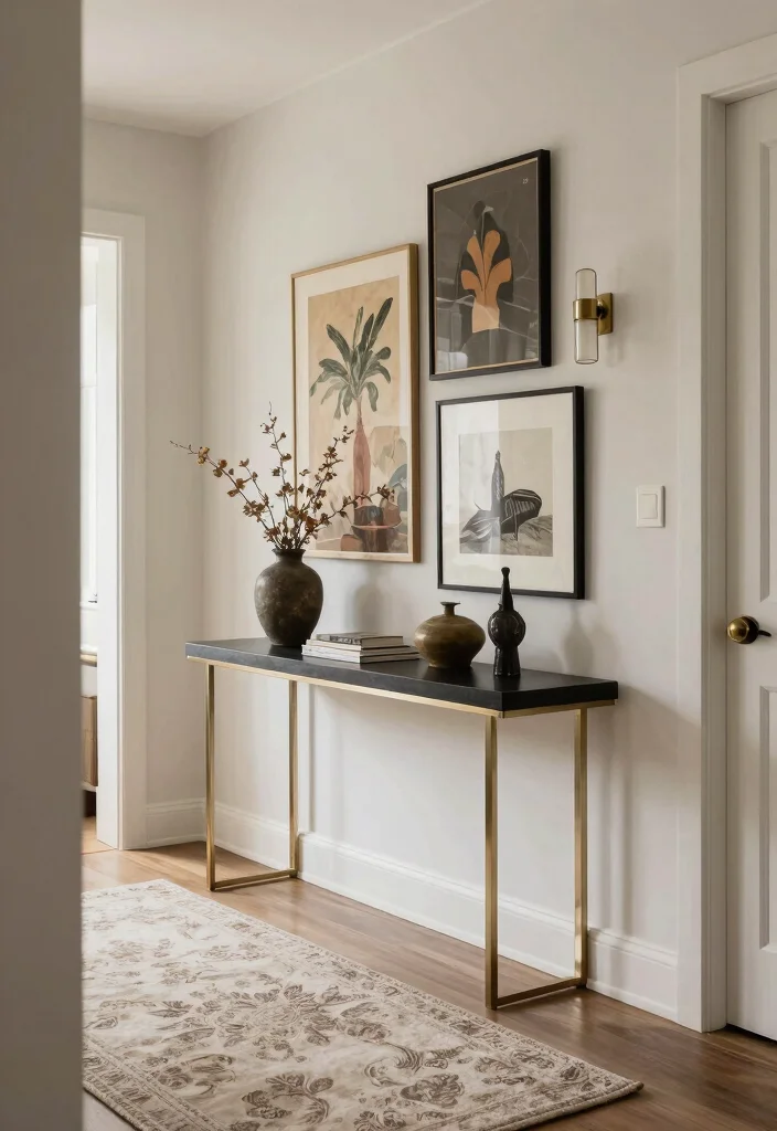 12 Hallway Wall Ideas for Art Mirrors and Storage 12. Combination of Styles 0