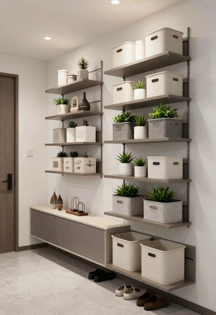 12 Hallway Wall Ideas for Art Mirrors and Storage 3. Functional Storage Solutions 0