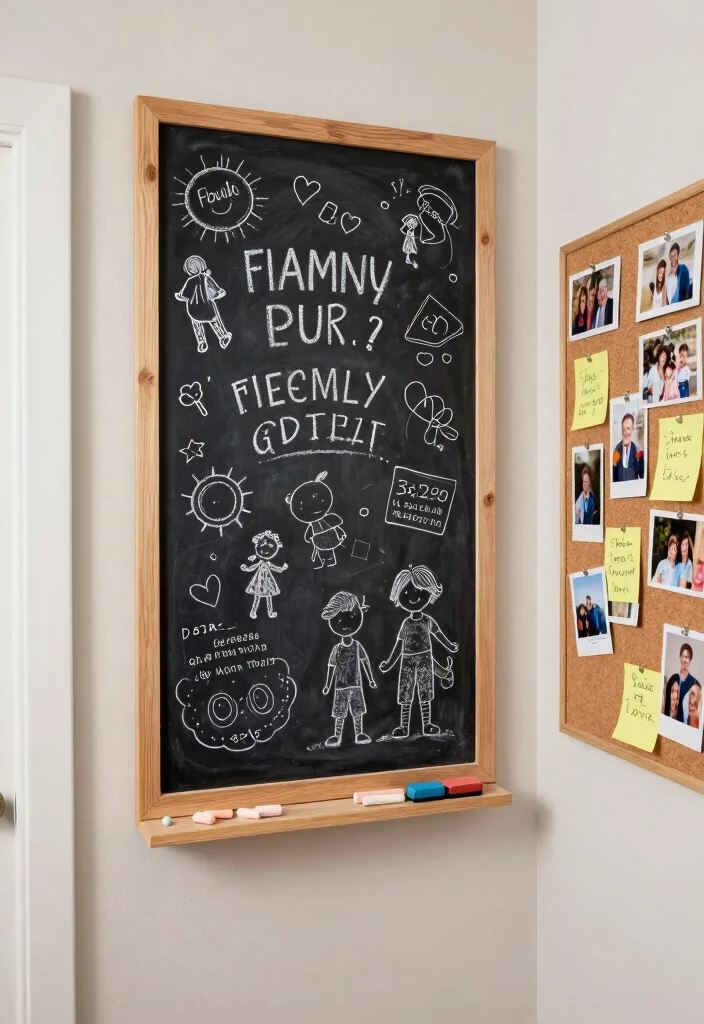 12 Hallway Wall Ideas for Art Mirrors and Storage 8. Chalkboard Wall or Message Board 0