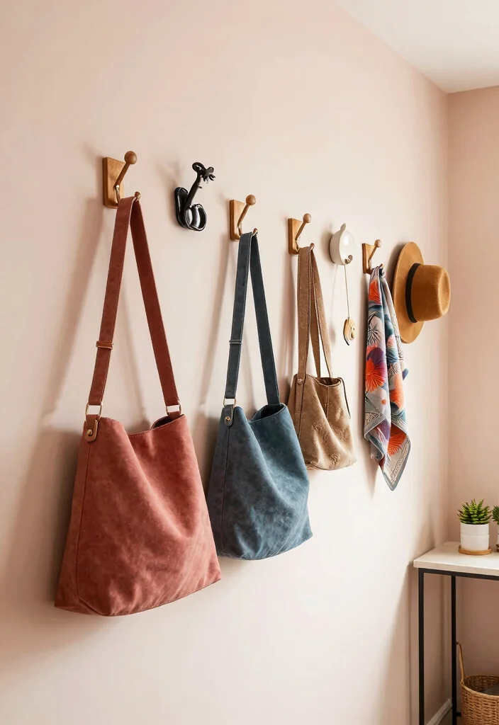 12 Hallway Wall Ideas for Art Mirrors and Storage 9. Decorative Hooks and Racks 0