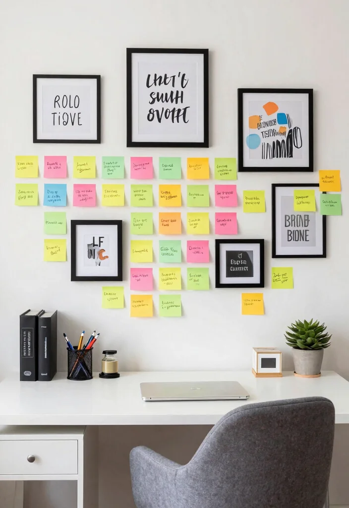 12 Home Desk Ideas for Flexible Daily Living 10. Inspirational Wall 0