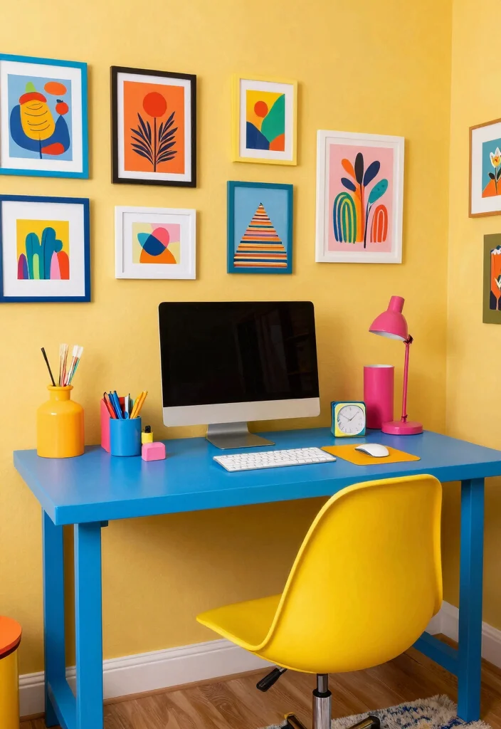 12 Home Desk Ideas for Flexible Daily Living 8. Color Pop 0