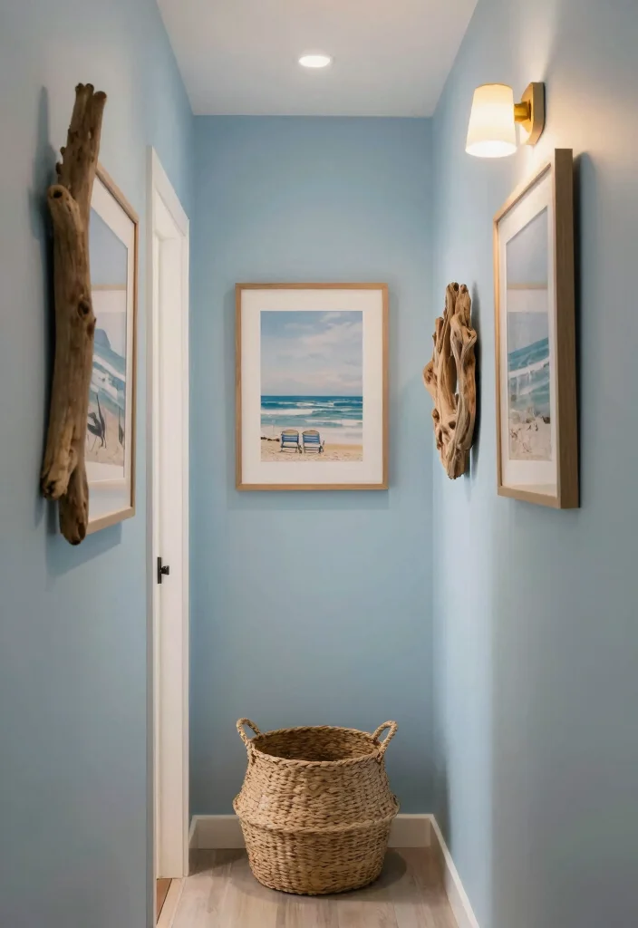 12 Long Narrow Hallway Ideas with Art and Warm Lighting 10. Themed Decor 0