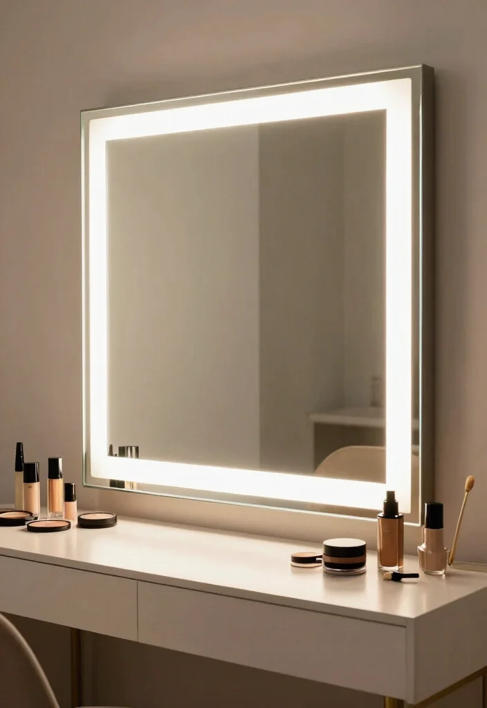 12 Makeup Desk Ideas for Soft Lighting and Daily Routines 9. Mirrors with Built in Lighting 0