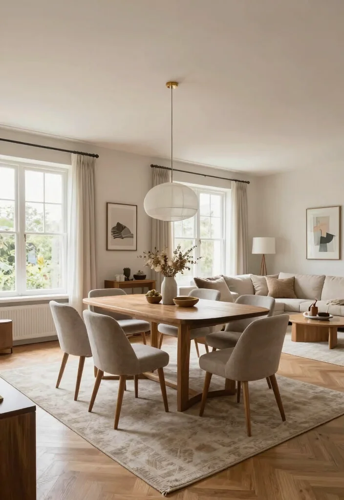 12 Modern Dining Room Ideas with Soft Minimal Vibes 10. Open Layout Concepts 0