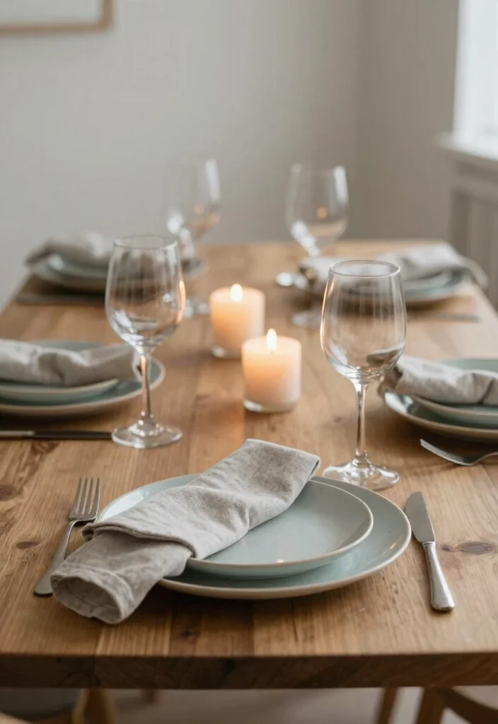 12 Modern Dining Room Ideas with Soft Minimal Vibes 11. Elegant Table Settings 0