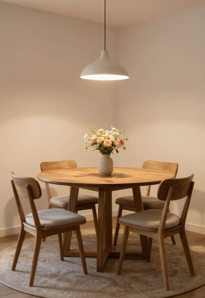 12 Modern Dining Room Ideas with Soft Minimal Vibes 2. Round Tables for Intimacy 0