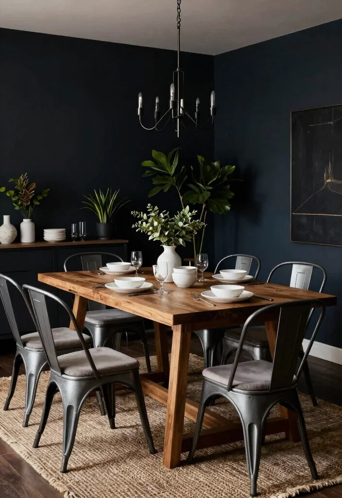 12 Moody Dining Room Ideas with Deep Cozy Tones 1. Embrace Dark Colors 0