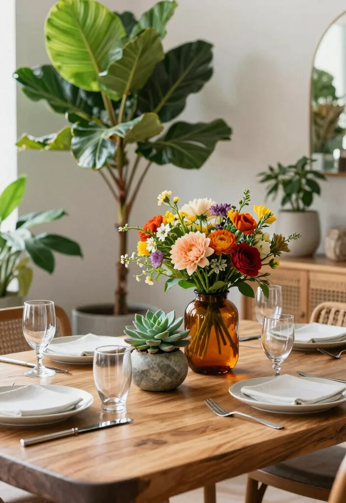 12 Moody Dining Room Ideas with Deep Cozy Tones 11. Incorporate Nature 0