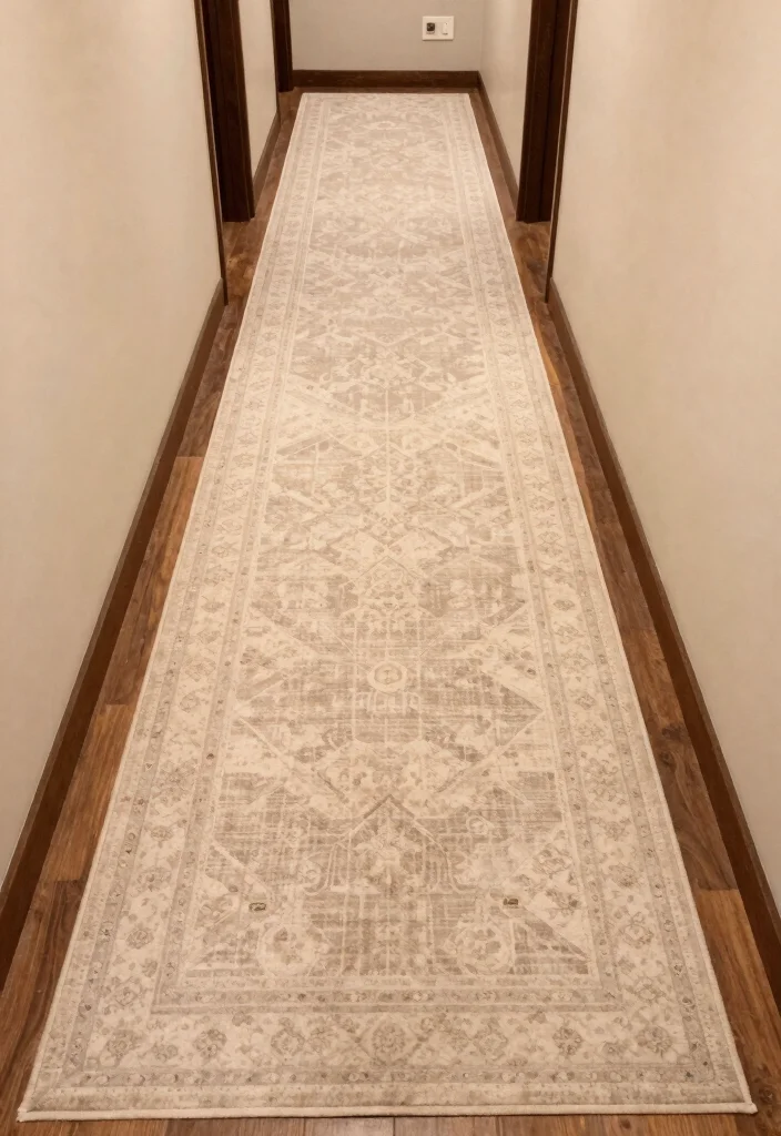 12 Narrow Hallway Ideas Styled to Feel Calm and Open 10. Smart Use of Rugs 0