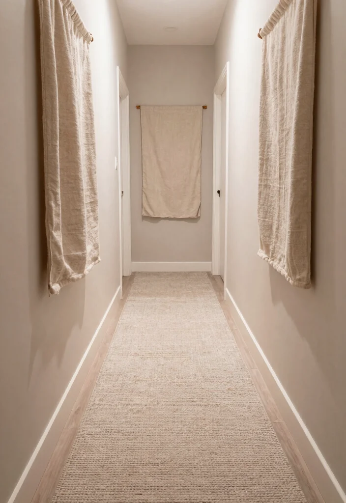 12 Narrow Hallway Ideas Styled to Feel Calm and Open 7. Textures and Fabrics 0