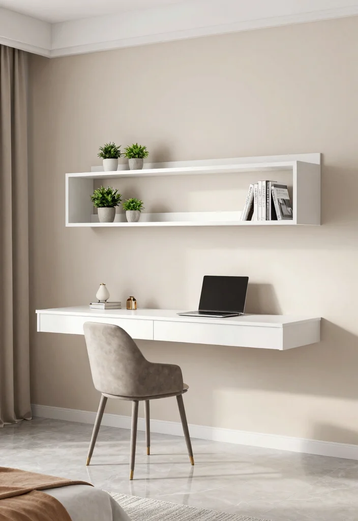 12 Room Desk Ideas That Blend Naturally with Bedroom Decor 1. Floating Desk with Built in Storage 0