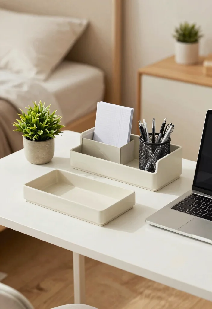 12 Room Desk Ideas That Blend Naturally with Bedroom Decor 5. Desk Trays and Organizers 0