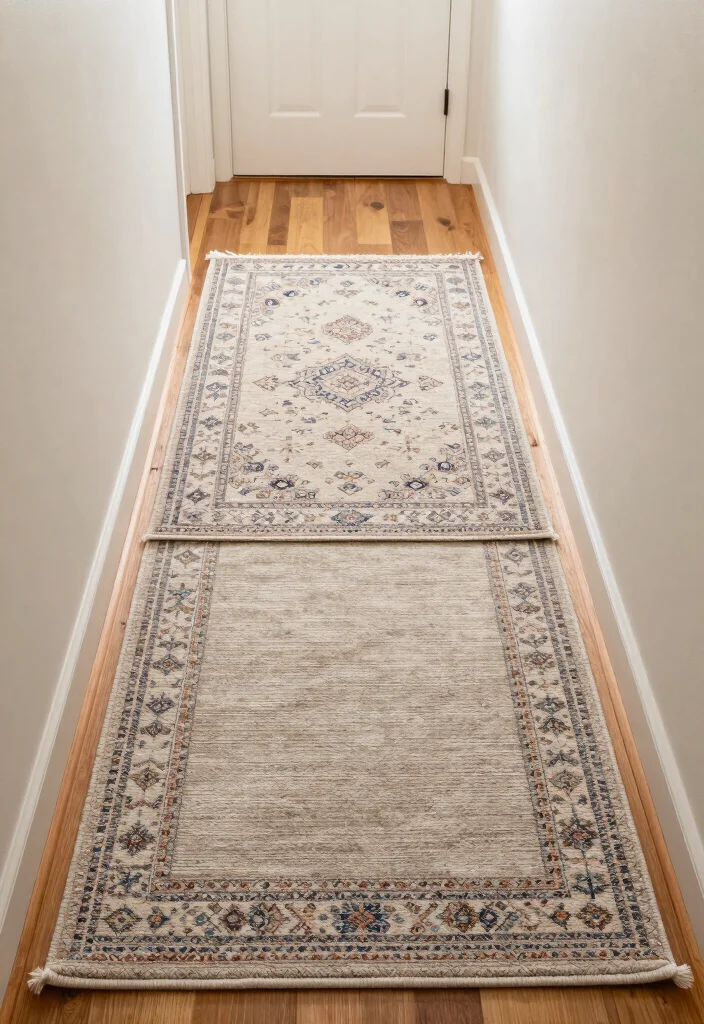 12 Small Narrow Hallway Ideas That Actually Work 11. Layer Rugs for Texture 0