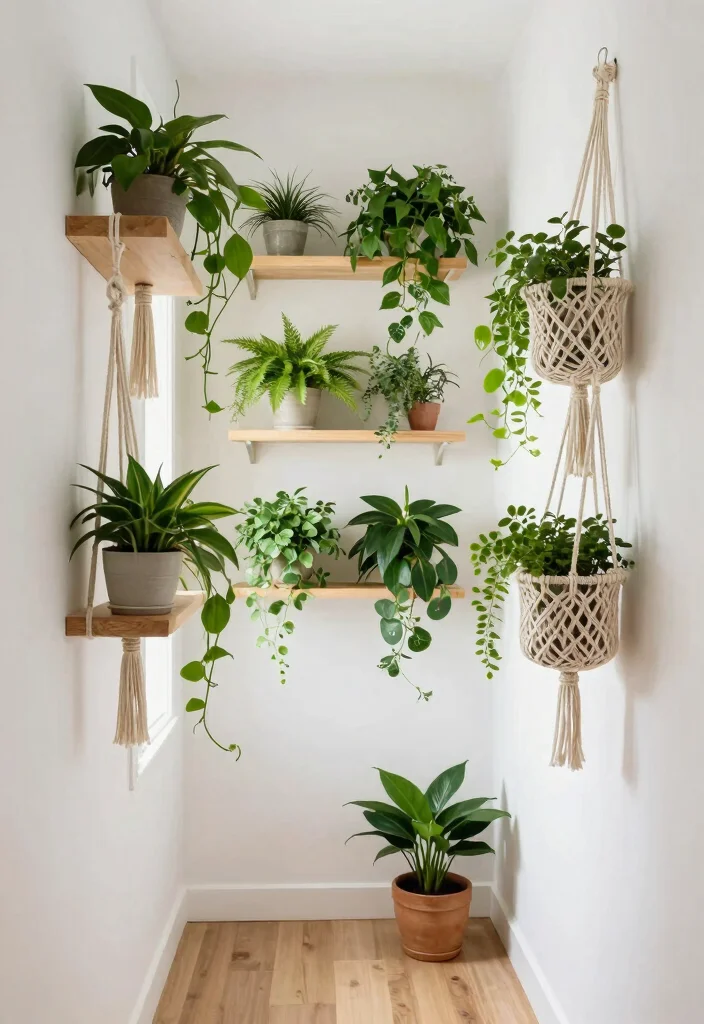 12 Small Narrow Hallway Ideas That Actually Work 9. Incorporate Plants for Freshness 0