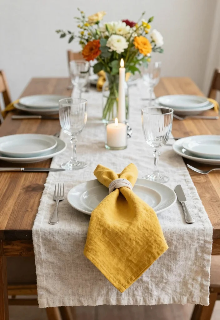 12 Sustainable Dining Room Table Ideas for Daily Use and Hosting 7. Eco Friendly Fabrics for Table Decor 0