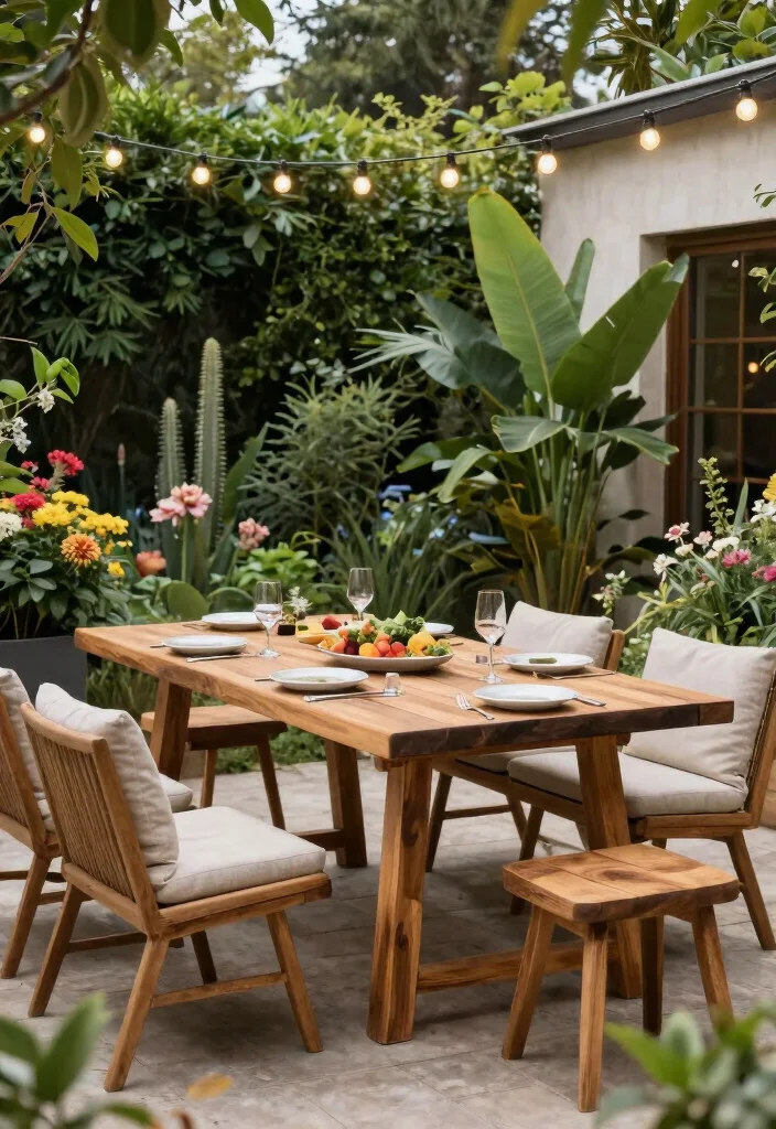 12 Sustainable Dining Room Table Ideas for Daily Use and Hosting 8. Outdoor Dining Tables 0