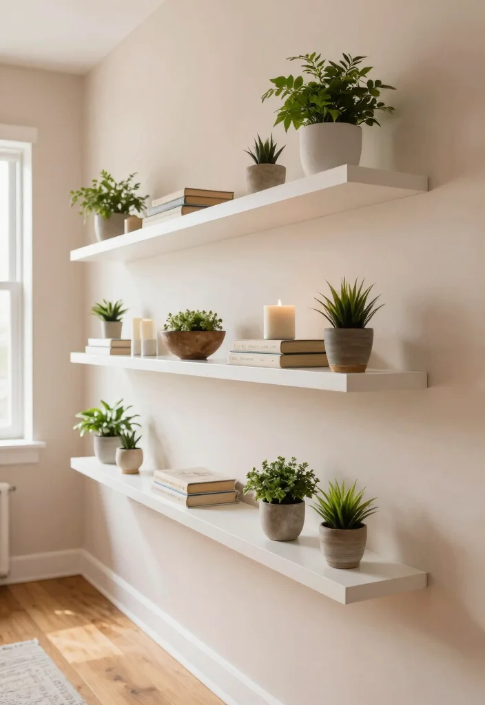 12 Tiny Hallway Ideas That Feel Intentional and Styled 2. Floating Shelves for Functionality 0