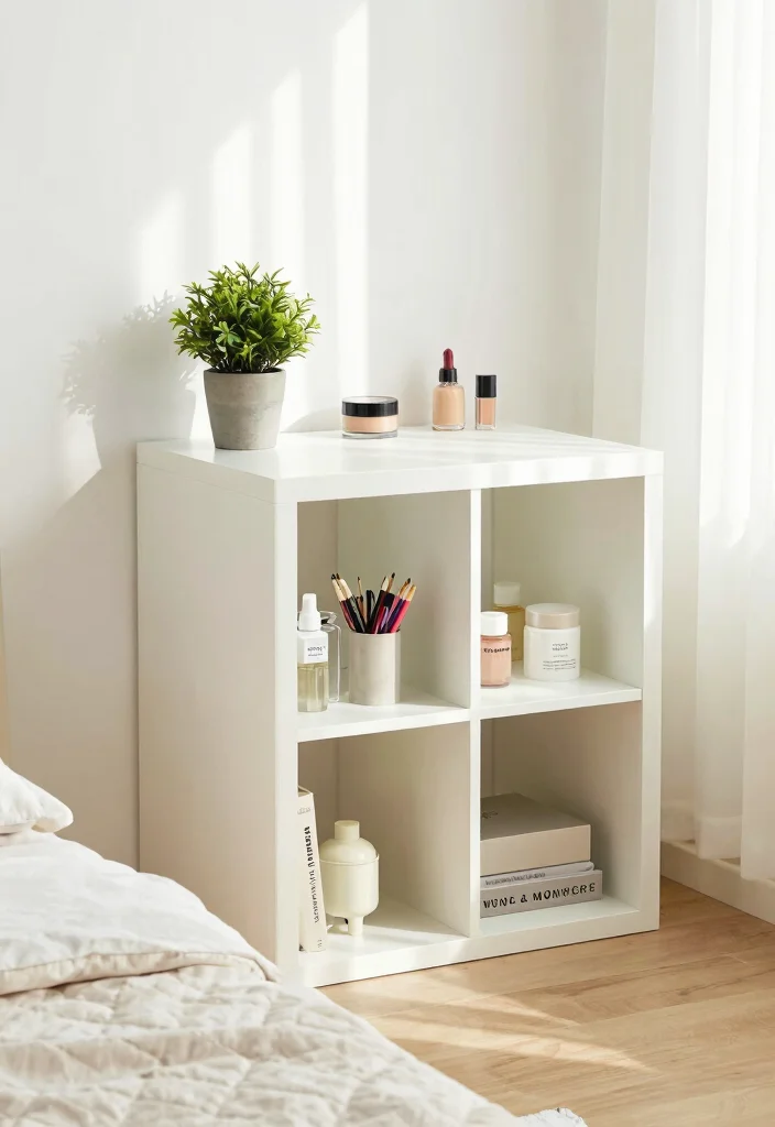 12 Vanity and Desk Combo Ideas for Small Bedrooms 7. Multi Use Cube Desk 0
