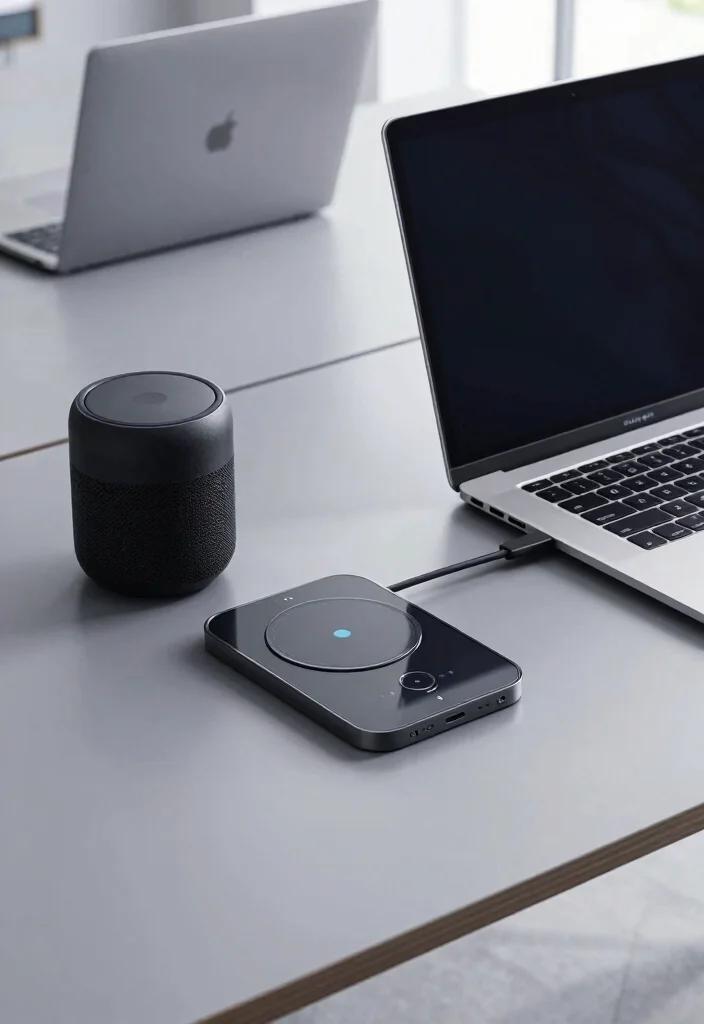 12 Work Desk Ideas That Feel Comfortable and Uncluttered 10. Smart Tech Integration 0