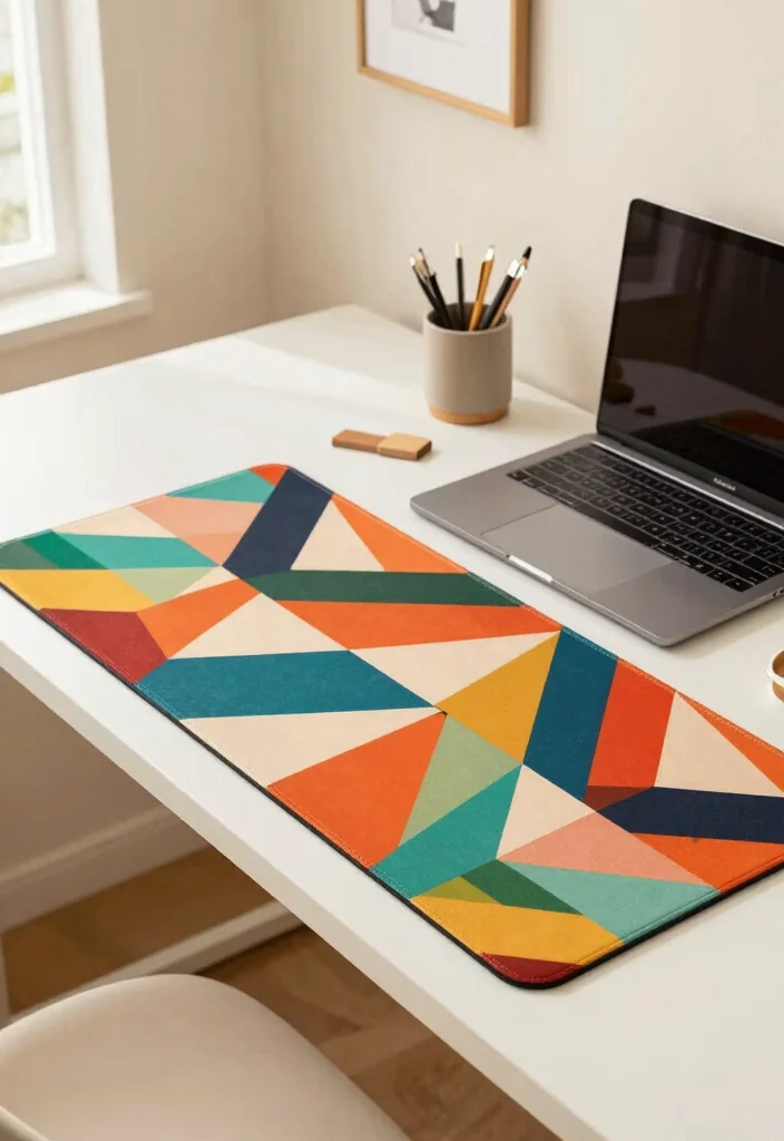 12 Work Desk Ideas That Feel Comfortable and Uncluttered 2. Use a Desk Mat 0