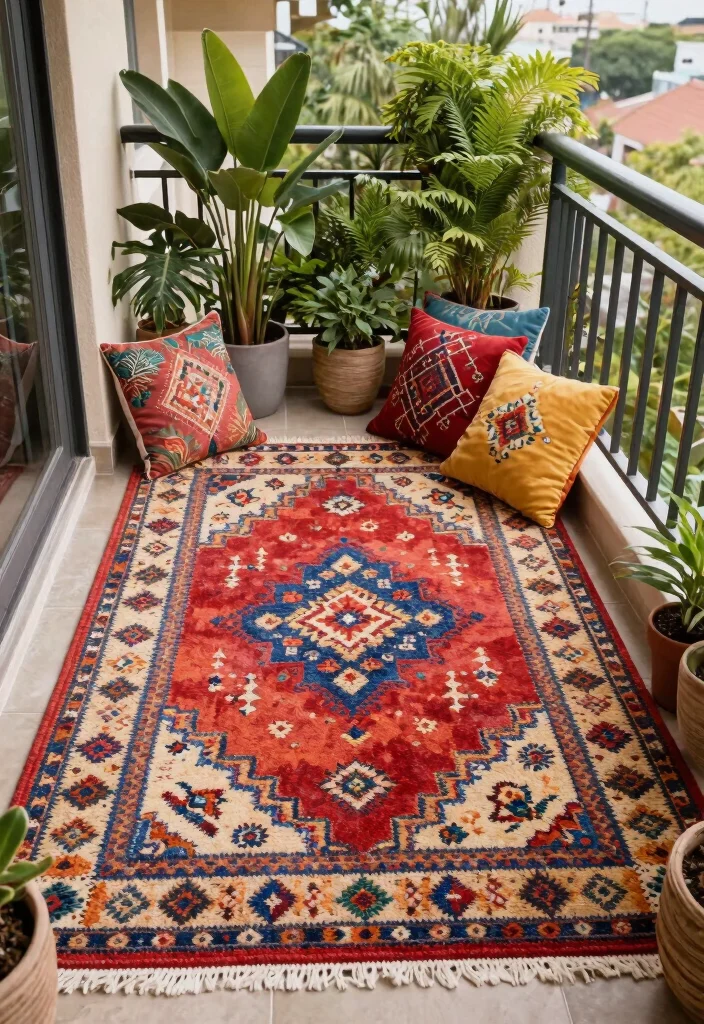 14 Balcony Flooring Ideas That Instantly Elevate Small Spaces 13. Outdoor Carpet 0