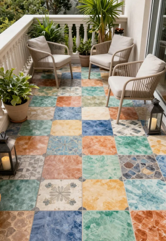 14 Balcony Flooring Ideas That Instantly Elevate Small Spaces 3. Eco Friendly Tiles 0