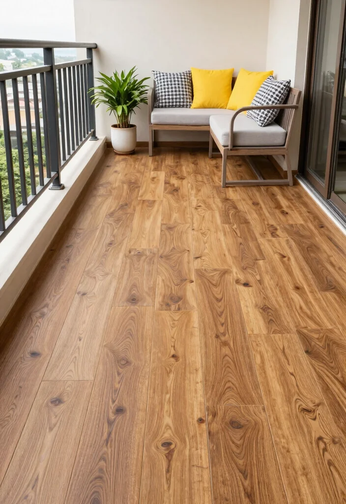 14 Balcony Flooring Ideas That Instantly Elevate Small Spaces 9. Eco Friendly Vinyl 0