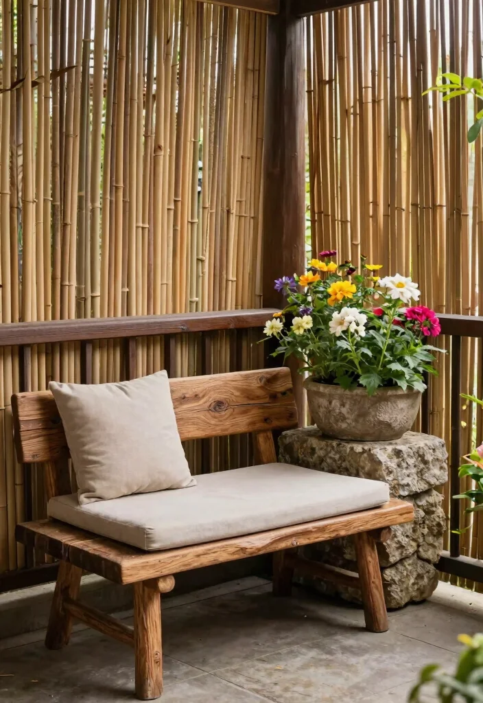 14 Balcony Ideas for Cozy Morning Coffee and Slow Evening Chill 11. Embrace Nature with Natural Materials 0