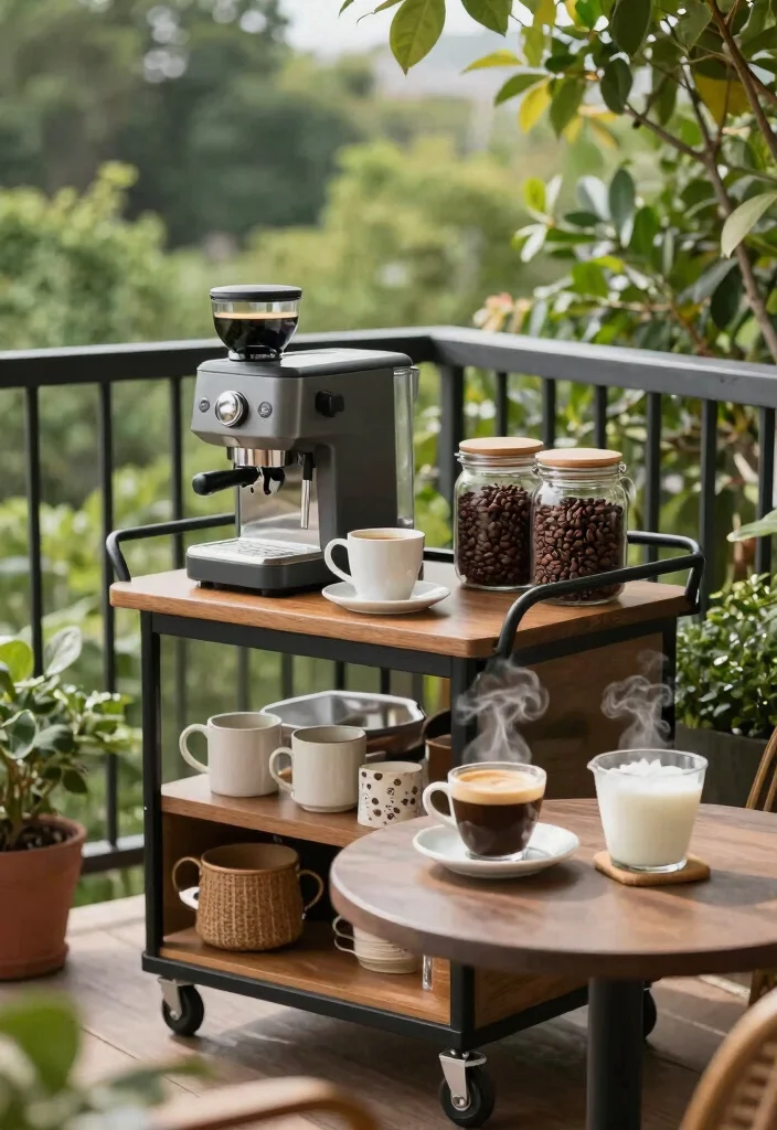 14 Balcony Ideas for Cozy Morning Coffee and Slow Evening Chill 12. Create an Outdoor Coffee Bar 0