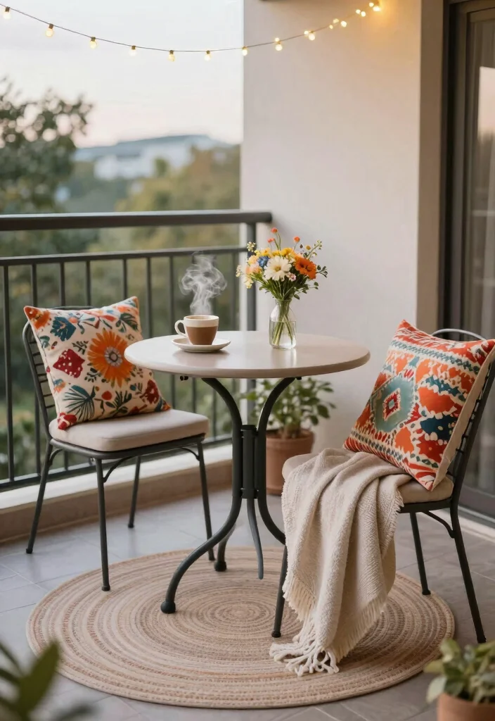 14 Balcony Ideas for Cozy Morning Coffee and Slow Evening Chill 2. Create a Cozy Seating Area 0