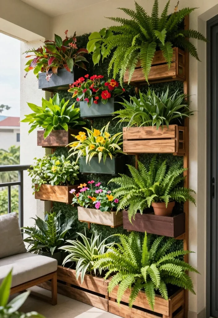 14 Balcony Ideas for Cozy Morning Coffee and Slow Evening Chill 4. Make It Green with Vertical Gardens 0