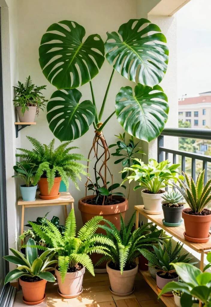 14 Closed Balcony Ideas for Year Round Cozy Living 1. Lush Greenery Escape 0