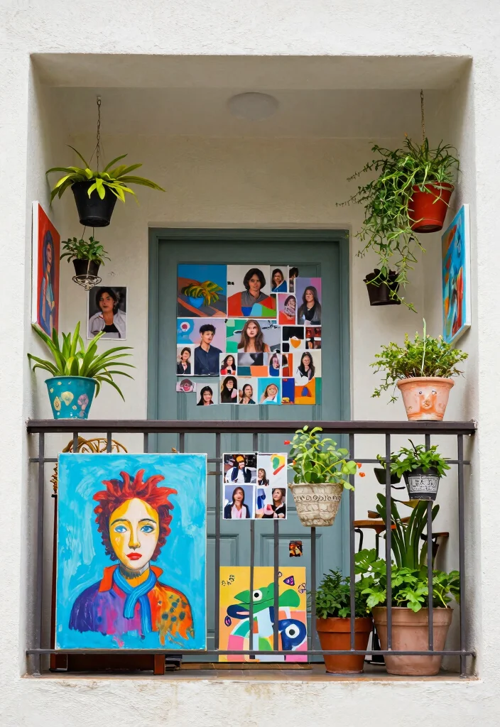 14 Closed Balcony Ideas for Year Round Cozy Living 10. Artistic DIY Decor 0