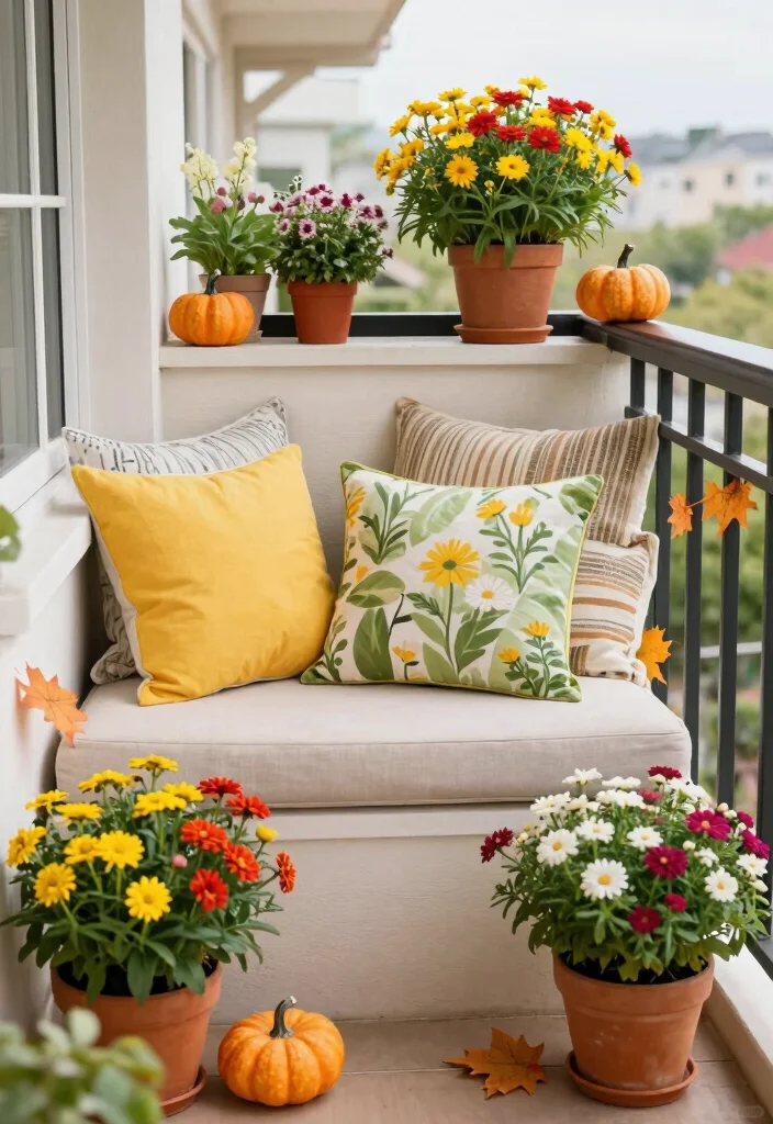 14 Closed Balcony Ideas for Year Round Cozy Living 13. Seasonal Decor Swaps 0