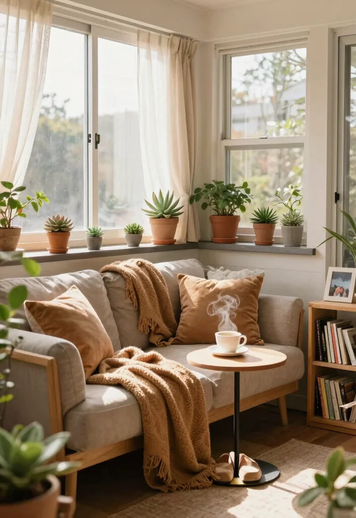 14 Closed Balcony Ideas for Year Round Cozy Living 7. Cozy Sunroom Ambiance 0